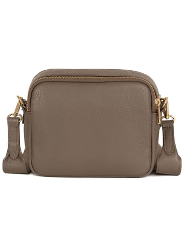 Anna Morellini Leder-Umhängetasche "Aldina" in Taupe - (B)22 x (H)18 x (T)11 cm