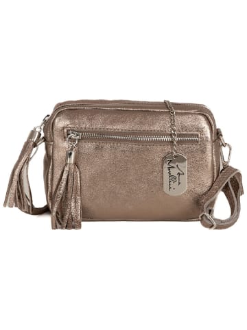 Anna Morellini Leder-Umhängetasche "Abriana " in Beige - (B)20 x (H)16 x (T)8 cm