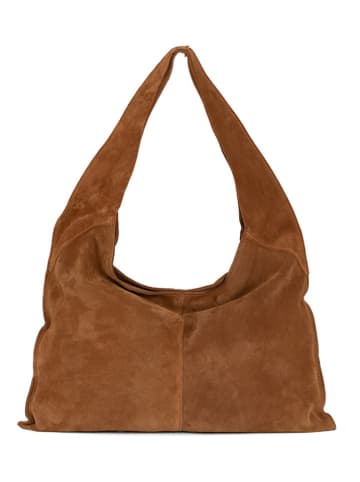 Anna Morellini Skórzany shopper bag "Ilina" w kolorze jasnobrązowym - 48 x 31 x 1 cm
