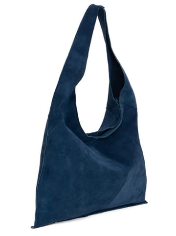 Anna Morellini Skórzany shopper bag "Ilina" w kolorze granatowym - 48 x 31 x 1 cm