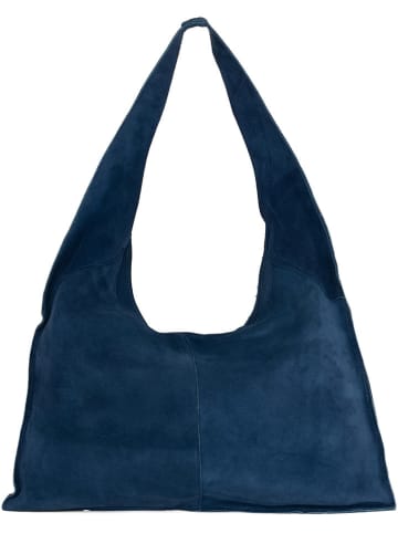 Anna Morellini Skórzany shopper bag "Ilina" w kolorze granatowym - 48 x 31 x 1 cm
