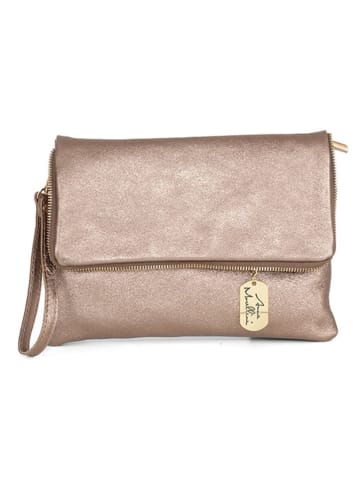 Anna Morellini Leren schoudertas "Giustina" taupe - (B)28 x (H)20 x (D)2 cm