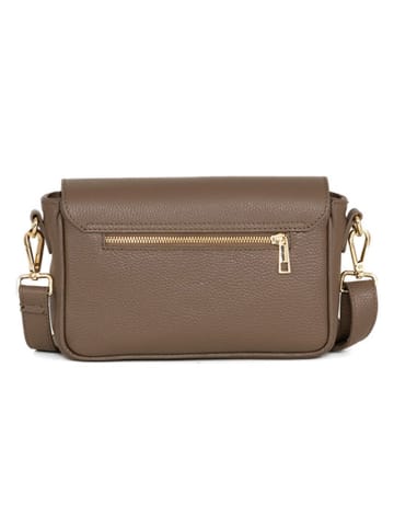 Anna Morellini Leder-Umhängetasche "Terina" in Taupe - (B)24 x (H)16 x (T)6,5 cm