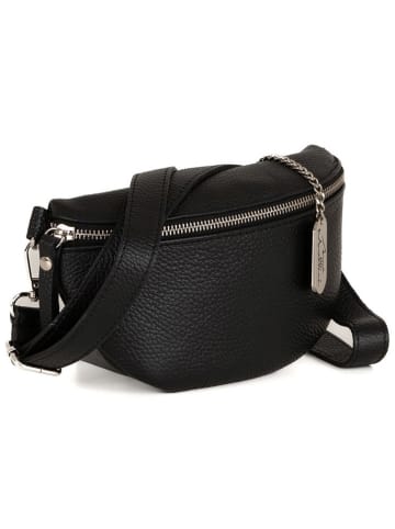 Anna Morellini Leder-Brustbeutel "Agnese" in Schwarz - (B)23 x (H)15 x (T)1 cm