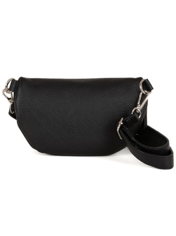 Anna Morellini Leder-Brustbeutel "Agnese" in Schwarz - (B)23 x (H)15 x (T)1 cm
