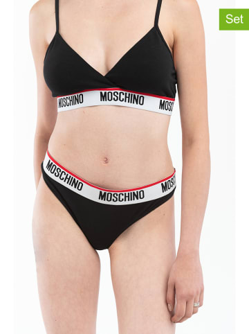 Moschino Stringi (2 pary) w kolorze czarnym