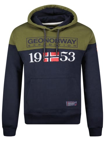 Geographical Norway Hoodie "Greg" donkerblauw/kaki