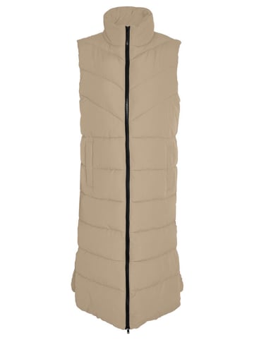 Noisy may Doorgestikte bodywarmer beige