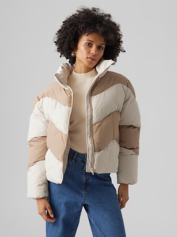 Vero Moda Steppjacke in Beige/ WeiÃŸ