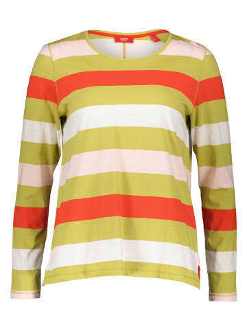 ESPRIT Koszulka w kolorze zielono-pomarańczowo-białym