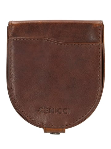 GENICCI Leren portemonnee "Ralf" bruin - (B)9 x (H)11 x (D)3 cm