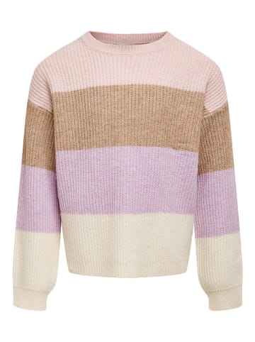 KIDS ONLY Pullover "Sandy" in Rosa/ Hellbraun/ Lila
