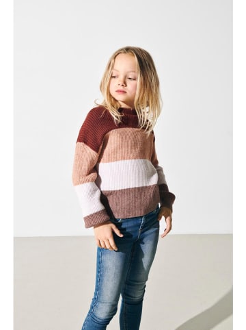 KIDS ONLY Sweter "Sandy" w kolorze brązowo-jasnobrązowym