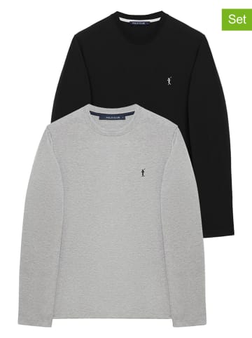 Polo Club Koszulki (2 szt.) w kolorze szarym i czarnym