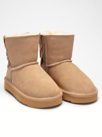 Lelli Kelly Leder-Winterboots in Beige