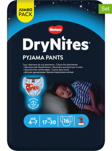 HUGGIES-DryNites 4-delige set: pyjamabroeken "DryNites", 4-7 jaar, 17-30 kg (64 stuks)