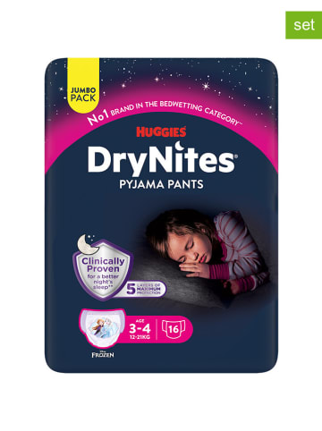 HUGGIES-DryNites 4er-Set: Pyjama Pants "DryNites", 3-4 Jahre, 12-21 kg (64 Stück)