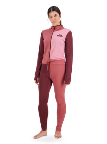 Mons Royale Woll-Funktionsjumpsuit "The Monsie" in Bordeaux/ Rosa