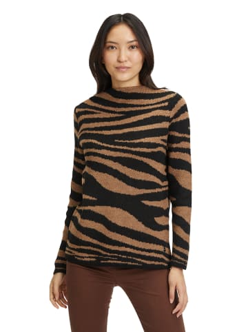 CARTOON Sweter w kolorze jasnobrązowo-czarnym