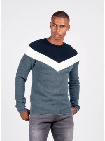 KEY LARGO Trui "Rüdiger" blauw/donkerblauw/wit