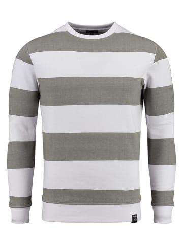 KEY LARGO Sweatshirt "Penalty" in Grau/ Weiß