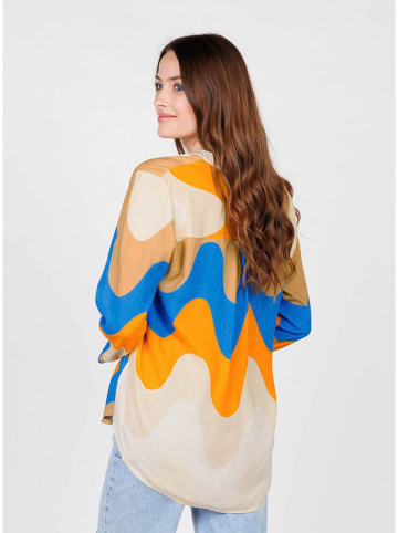 KEY LARGO Blouse "Gaia" oranje/blauw