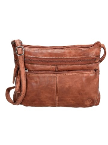 HIDE & STITCHES Leder-Umhängetasche in Hellbraun - (B)23 x (H)17 x (T)3 cm