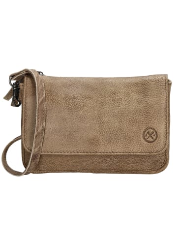 HIDE & STITCHES Leder-Handytasche in Hellbraun - (B)18 x (H)11 x (T)5 cm