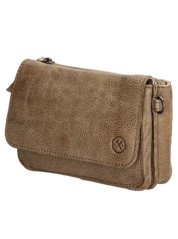 HIDE & STITCHES Leder-Handytasche in Hellbraun - (B)18 x (H)11 x (T)5 cm
