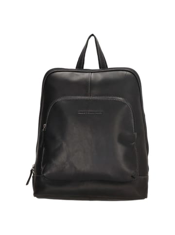 HIDE & STITCHES Skórzany plecak w kolorze czarnym - 32 x 35 x 10 cm