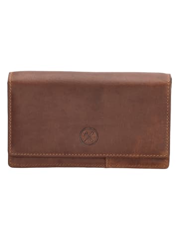 HIDE & STITCHES Skórzany portfel w kolorze jasnobrązowym - 15,5 x 8 x 2,5 cm