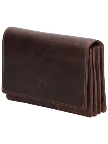 HIDE & STITCHES Leren portemonnee antraciet - (B)15,5 x (H)8 x (D)2,5 cm