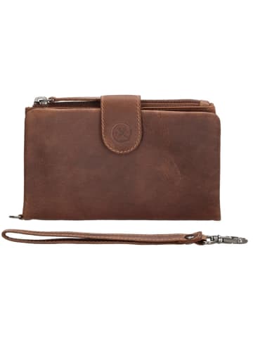 HIDE & STITCHES Leder-Geldbörse in Hellbraun - (B)17 x (H)10 x (T)2 cm