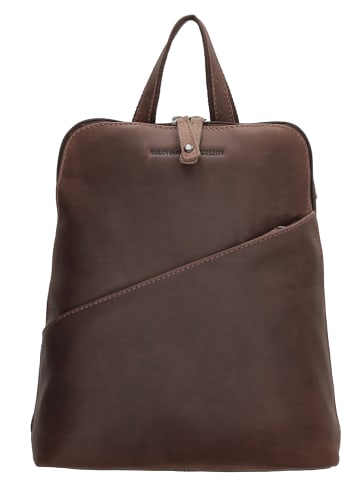 HIDE & STITCHES Leren rugzak bruin - (B)24 x (H)29 x (D)10 cm