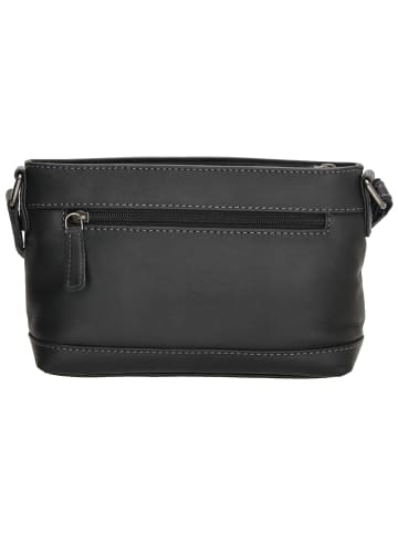 HIDE & STITCHES Leren schoudertas zwart - (B)21,5 x (H)14 x (D)6,5 cm