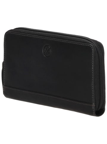 HIDE & STITCHES Skórzany portfel w kolorze czarnym - 19 x 10 x 2 cm