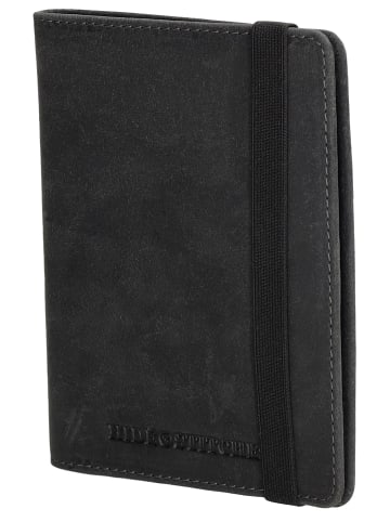 HIDE & STITCHES Leren pasetui zwart - (B)14 x (H)14 x (D)3,5 cm