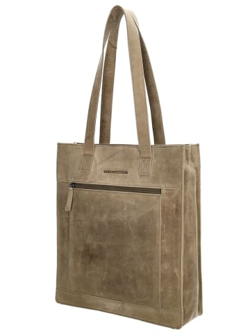 HIDE & STITCHES Skórzana torebka w kolorze szarobrązowym - 32 x 36,5 x 10,5 cm
