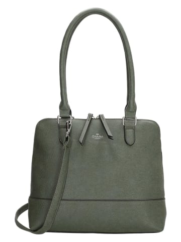 Charm Schultertasche "Stratford" in Dunkelgrün - (B)30 x (H)26 x (T)12 cm