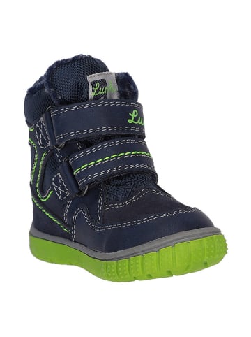 Lurchi Skórzane botki zimowe w kolorze granatowym