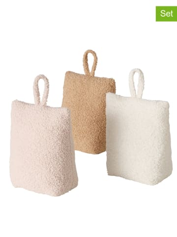 Boltze 3er-Set: Türstopper "Folicio" in Rosa/ Hellbraun/ Creme - (H)20 cm