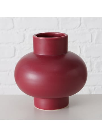 Boltze 2-delige set: vazen "Burgundy" rood/lichtroze - (H)14 cm
