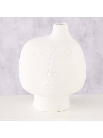 Boltze Vaas "Face" crème - (H)20 cm