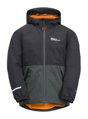 Jack Wolfskin Winterjacke "Snowy Days" in Khaki/ Schwarz