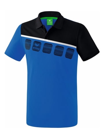 erima Trainingspoloshirt "5-C" in Blau/ Schwarz