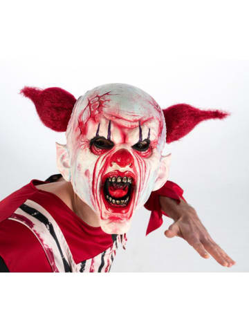CHAKS Maske "Horror Clown" in Grau/ Rot