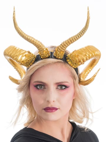 CHAKS Haarband "Gold Devil Double Horns" goudkleurig