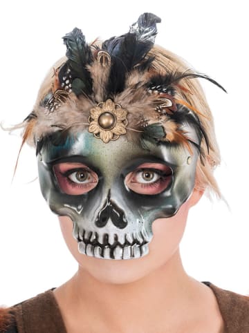 CHAKS Maska "Skull Mask" w kolorze czarno-oliwkowym