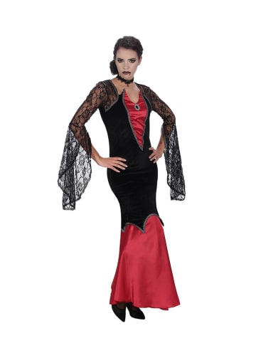 CHAKS Sukienka kostiumowa "Vampiress" w kolorze czarno-czerwonym