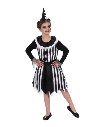 CHAKS Sukienka kostiumowa "White Clown" w kolorze czarno-białym